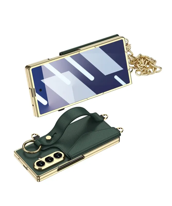 Coque Samsung Galaxy Z Fold 7 Porte-Carte avec Bandoulière et Béquille