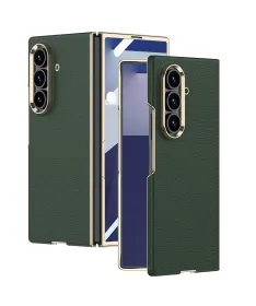 Coque Samsung Galaxy Z Fold 7 Effet Cuir avec Contour Métallisé