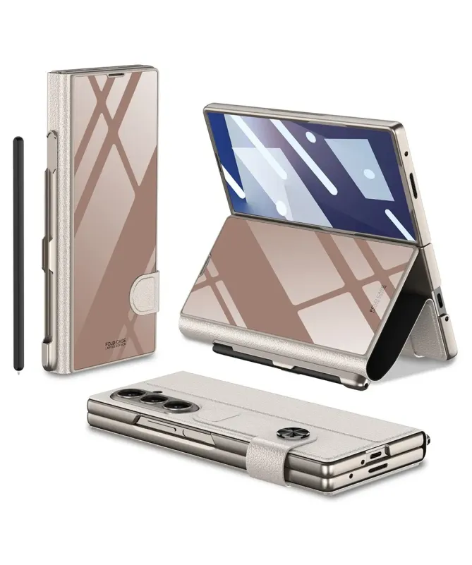 Housse Samsung Galaxy Z Fold 7 Effet Miroir Champagne avec Support