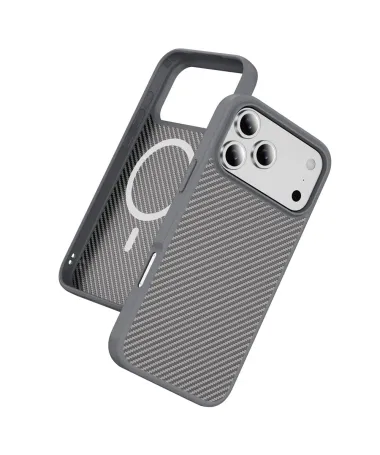Coque iPhone 17 Pro Max Texture Carbone | CARBO-GRIP Gris - photo 14