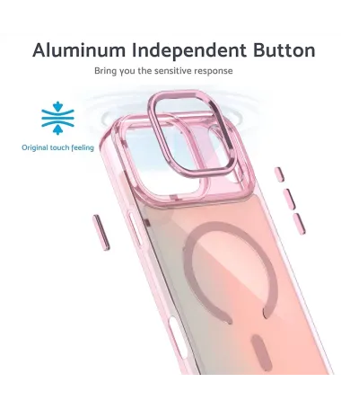 Coque iPhone 17 Pro Max Irisé MagSafe avec Support Caméra