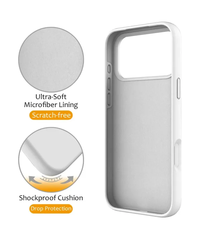 Coque iPhone 17 Pro Max Silicone MagSafe avec Anneau-Support