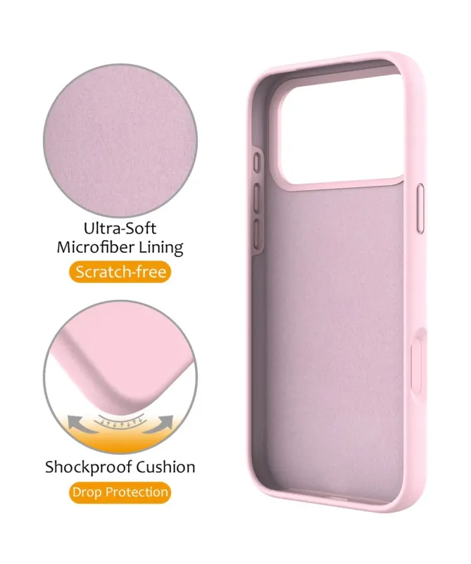 Coque iPhone 17 Pro Max Silicone MagSafe avec Anneau-Support