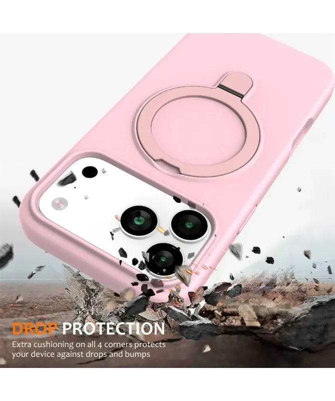 Coque iPhone 17 Pro Max Silicone MagSafe avec Anneau-Support