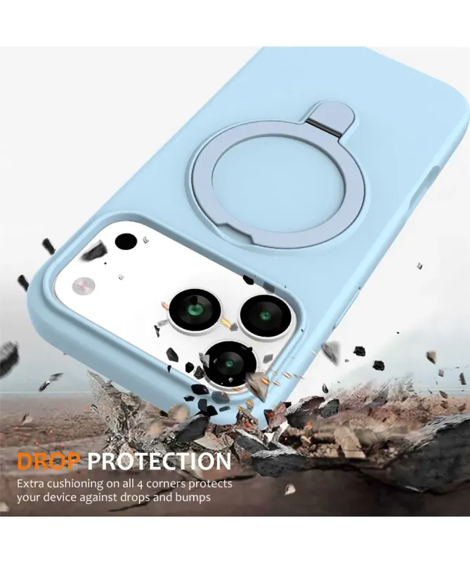 Coque iPhone 17 Pro Max Silicone MagSafe avec Anneau-Support