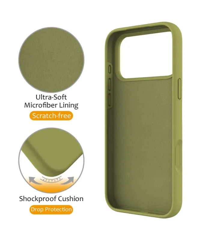 Coque iPhone 17 Pro Max Silicone MagSafe avec Anneau-Support