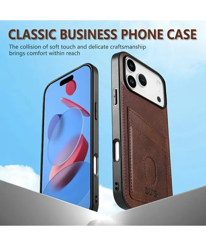 Coque iPhone 17 Pro Max Porte-Carte Effet Cuir