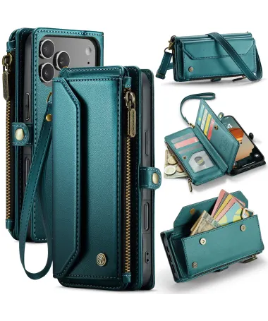 Housse iPhone 17 Pro Max Multi-compartiments avec Bandoulière