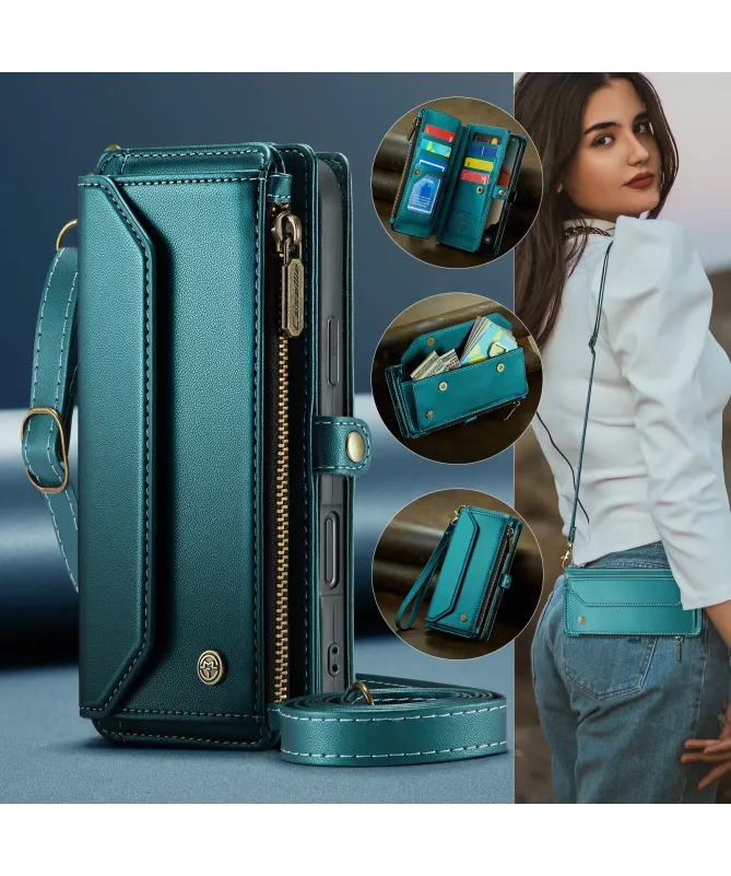 Housse iPhone 17 Pro Max Multi-compartiments avec Bandoulière