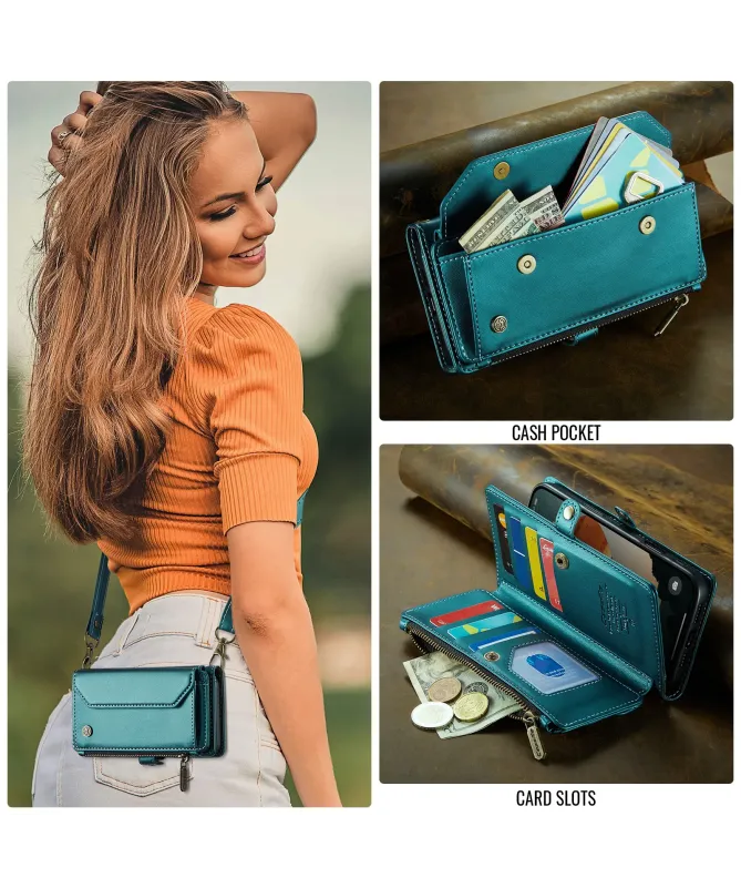 Housse iPhone 17 Pro Max Multi-compartiments avec Bandoulière