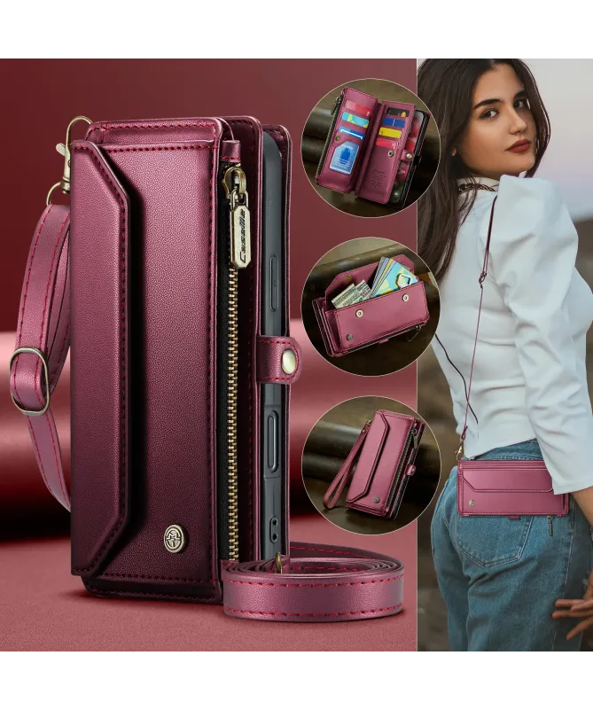 Housse iPhone 17 Pro Max Multi-compartiments avec Bandoulière