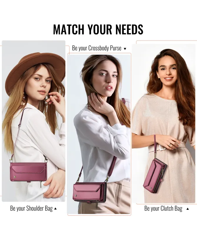 Housse iPhone 17 Pro Max Multi-compartiments avec Bandoulière