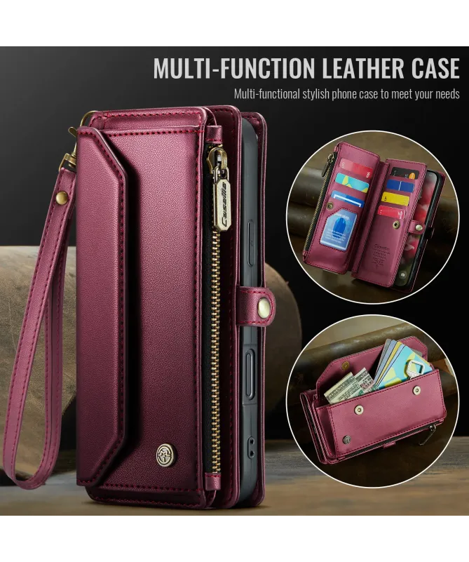 Housse iPhone 17 Pro Max Multi-compartiments avec Bandoulière