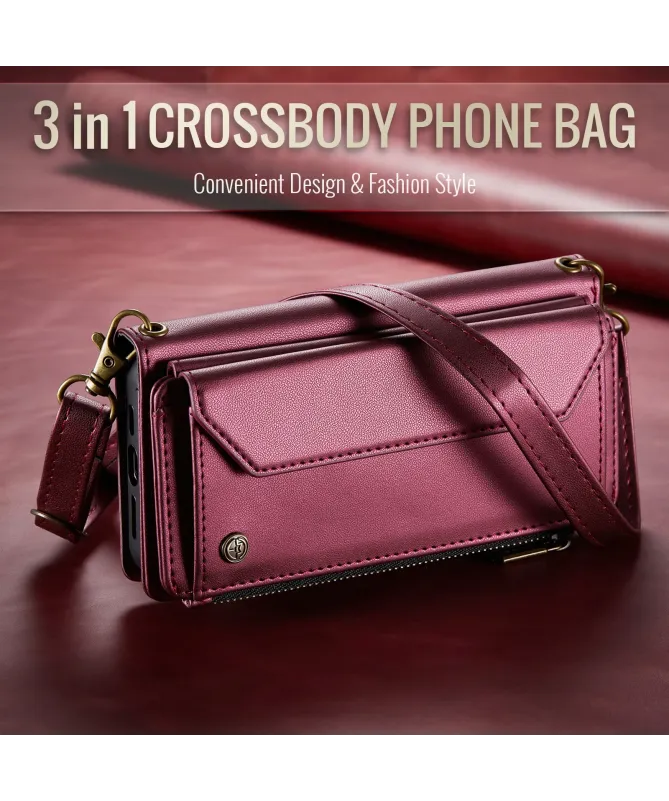 Housse iPhone 17 Pro Max Multi-compartiments avec Bandoulière