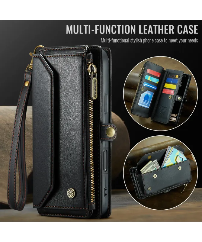 Housse iPhone 17 Pro Max Multi-compartiments avec Bandoulière