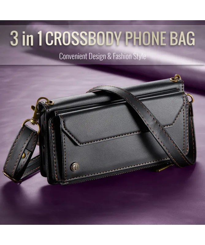 Housse iPhone 17 Pro Max Multi-compartiments avec Bandoulière