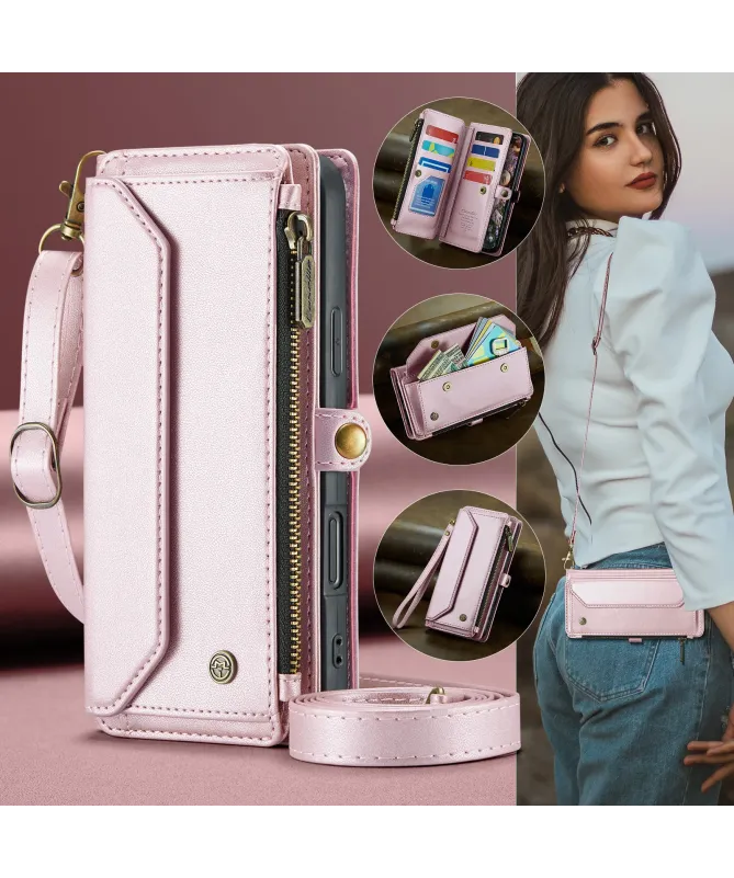 Housse iPhone 17 Pro Max Multi-compartiments avec Bandoulière