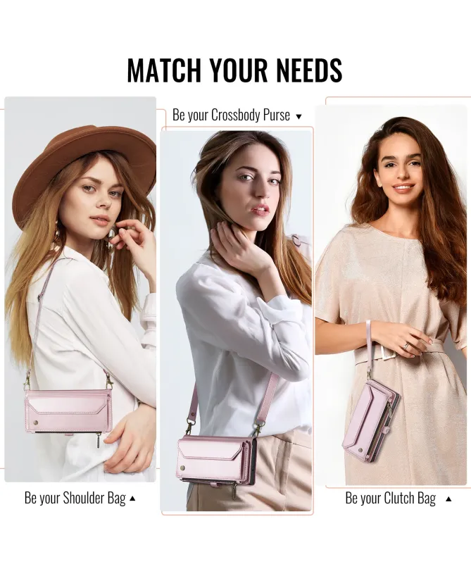 Housse iPhone 17 Pro Max Multi-compartiments avec Bandoulière