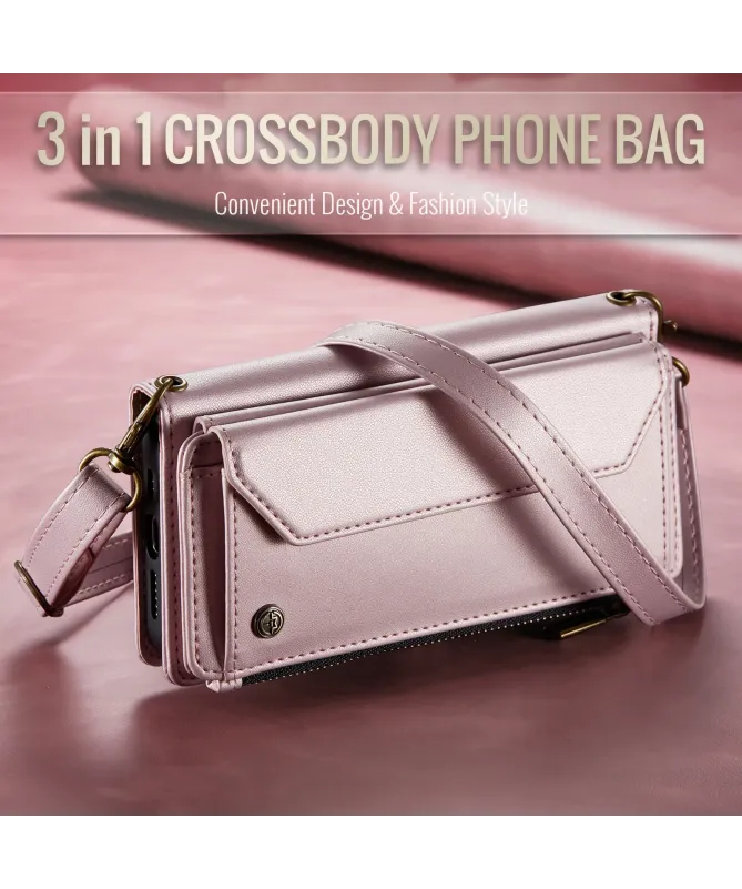 Housse iPhone 17 Pro Max Multi-compartiments avec Bandoulière