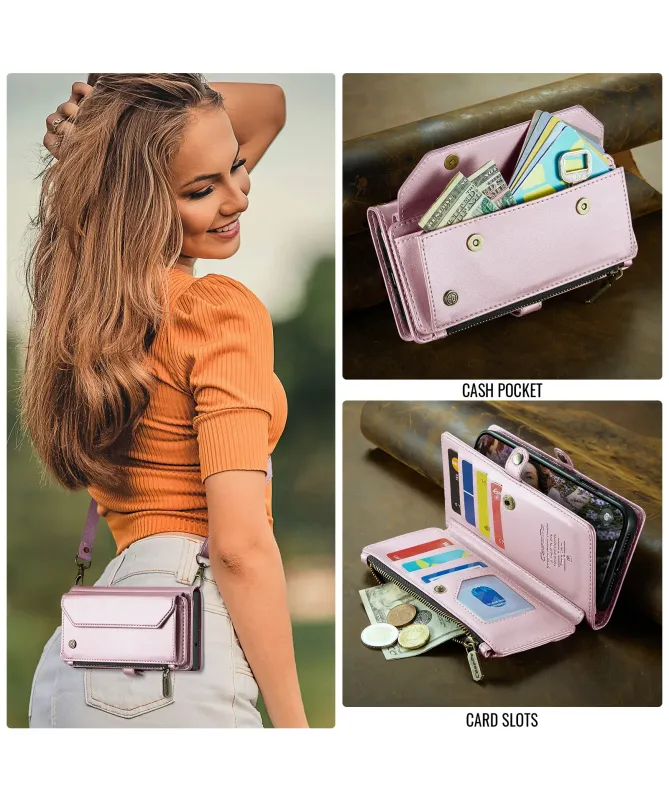 Housse iPhone 17 Pro Max Multi-compartiments avec Bandoulière