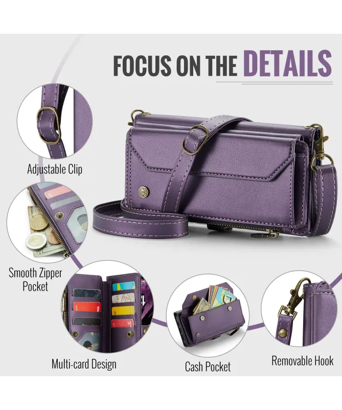 Housse iPhone 17 Pro Max Multi-compartiments avec Bandoulière