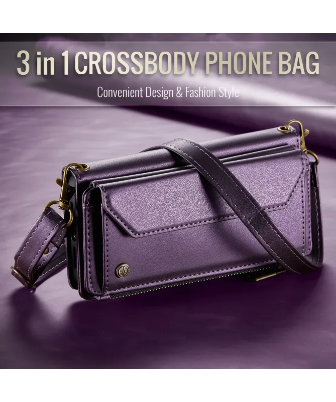 Housse iPhone 17 Pro Max Multi-compartiments avec Bandoulière