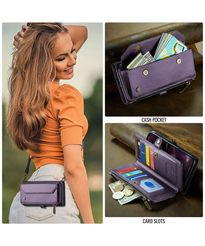 Housse iPhone 17 Pro Max Multi-compartiments avec Bandoulière