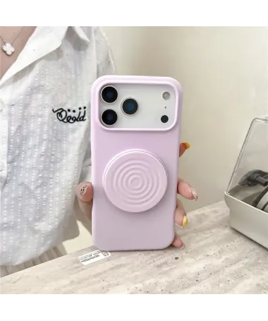 Coque iPhone 17 Pro Max Silicone avec Support Rétractable