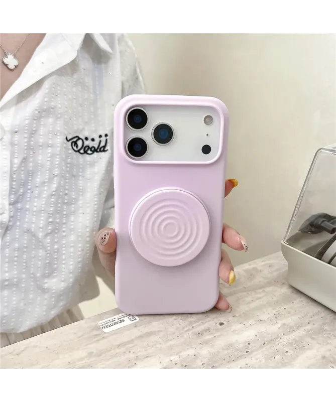 Coque iPhone 17 Pro Max Silicone avec Support Rétractable