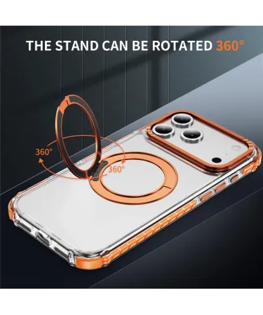 Coque iPhone 17 Pro Max Transparente MagSafe avec Anneau-Support
