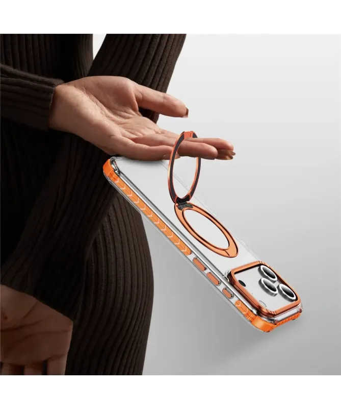 Coque iPhone 17 Pro Max Transparente MagSafe avec Anneau-Support