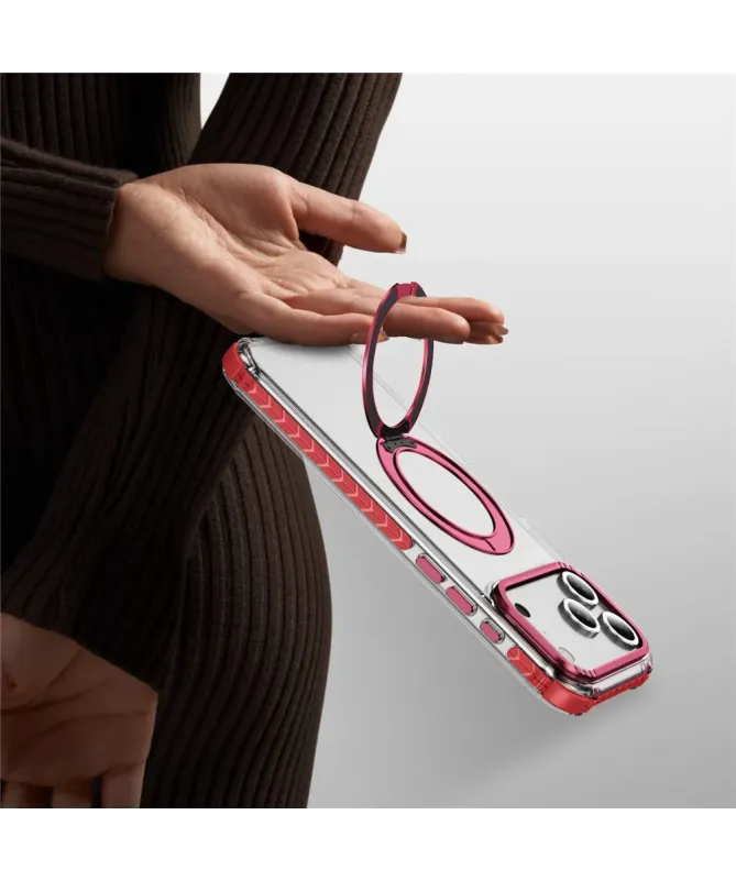 Coque iPhone 17 Pro Max Transparente MagSafe avec Anneau-Support