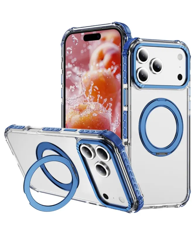 Coque iPhone 17 Pro Max Transparente MagSafe avec Anneau-Support