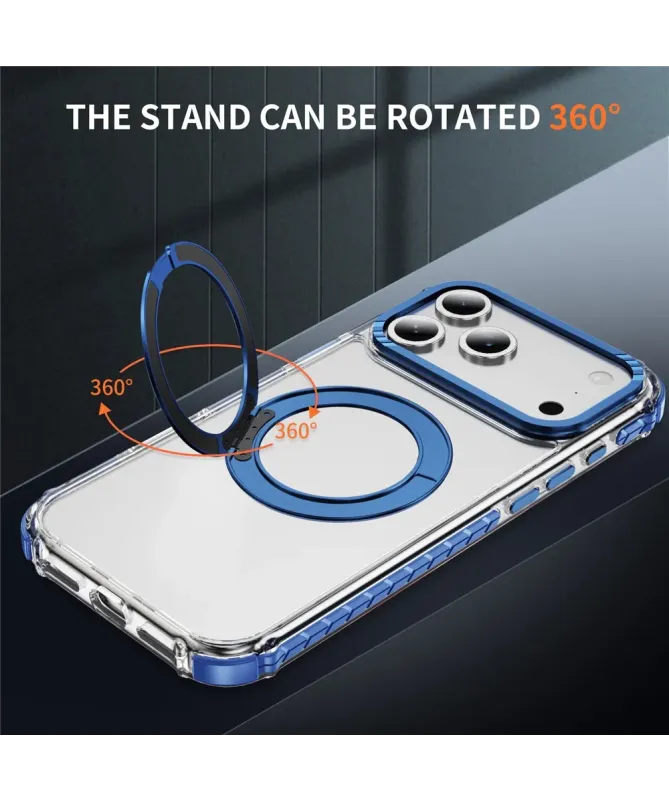 Coque iPhone 17 Pro Max Transparente MagSafe avec Anneau-Support