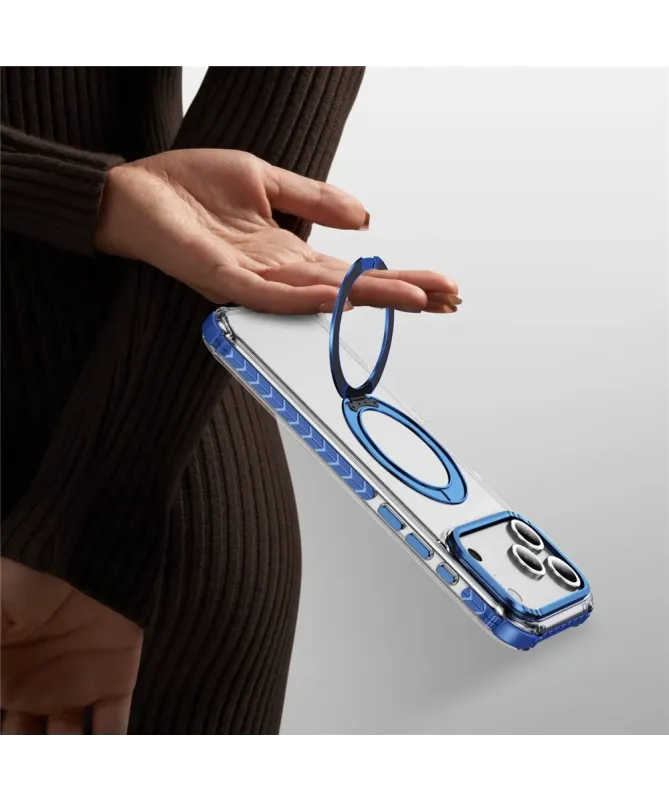 Coque iPhone 17 Pro Max Transparente MagSafe avec Anneau-Support