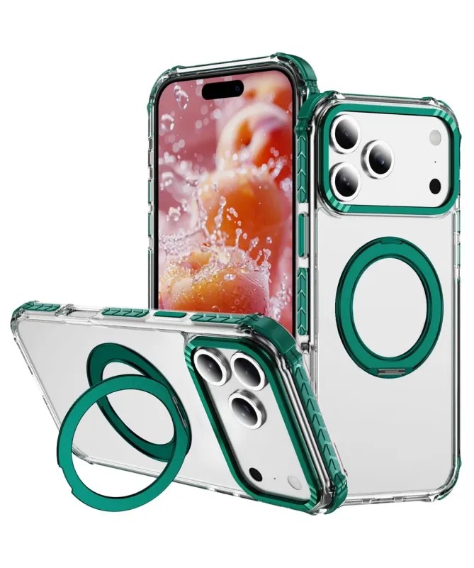 Coque iPhone 17 Pro Max Transparente MagSafe avec Anneau-Support
