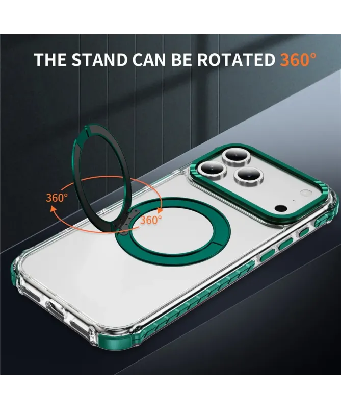 Coque iPhone 17 Pro Max Transparente MagSafe avec Anneau-Support