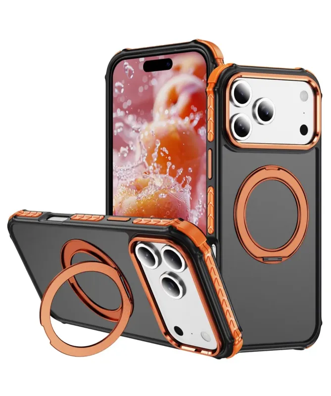 Coque iPhone 17 Pro Max Antichoc MagSafe avec Anneau-Support