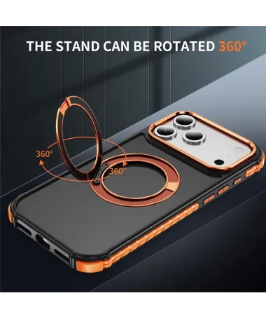 Coque iPhone 17 Pro Max Antichoc MagSafe avec Anneau-Support