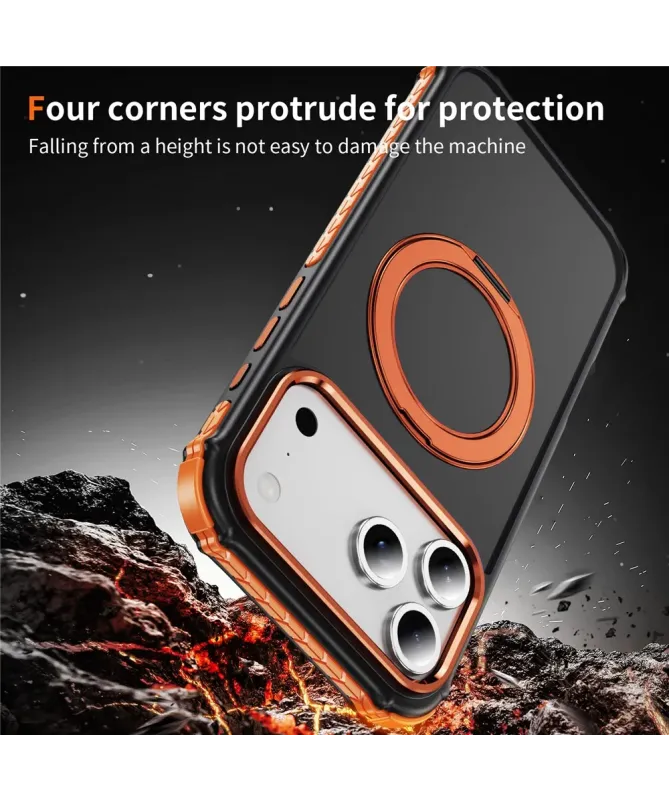 Coque iPhone 17 Pro Max Antichoc MagSafe avec Anneau-Support