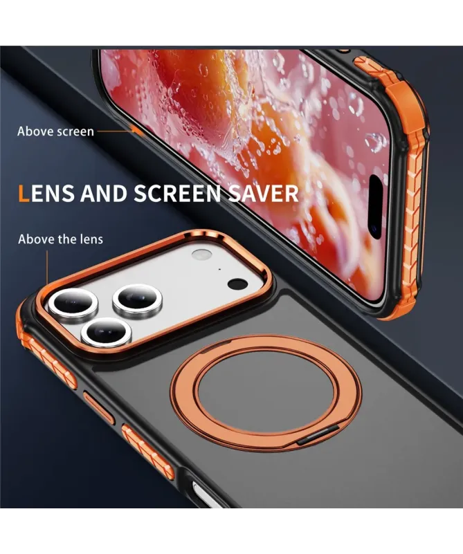 Coque iPhone 17 Pro Max Antichoc MagSafe avec Anneau-Support