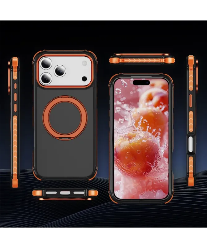 Coque iPhone 17 Pro Max Antichoc MagSafe avec Anneau-Support