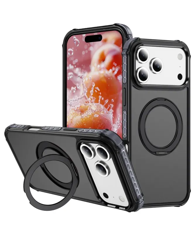 Coque iPhone 17 Pro Max Antichoc MagSafe avec Anneau-Support
