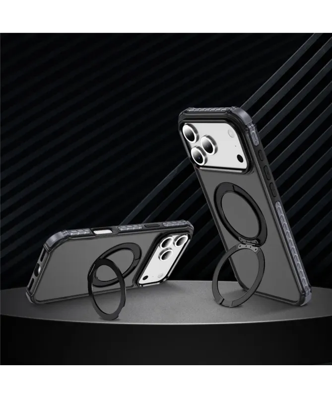 Coque iPhone 17 Pro Max Antichoc MagSafe avec Anneau-Support