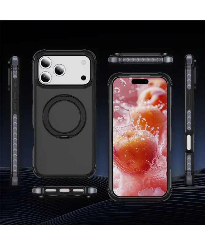 Coque iPhone 17 Pro Max Antichoc MagSafe avec Anneau-Support