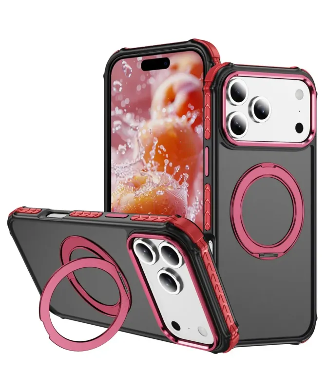 Coque iPhone 17 Pro Max Antichoc MagSafe avec Anneau-Support