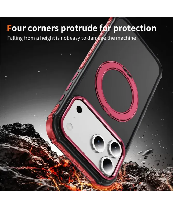 Coque iPhone 17 Pro Max Antichoc MagSafe avec Anneau-Support