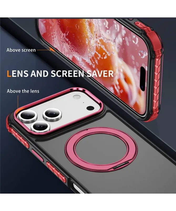 Coque iPhone 17 Pro Max Antichoc MagSafe avec Anneau-Support