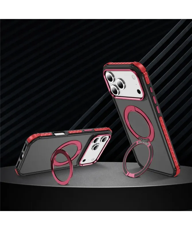 Coque iPhone 17 Pro Max Antichoc MagSafe avec Anneau-Support