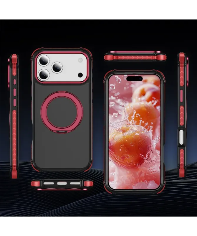 Coque iPhone 17 Pro Max Antichoc MagSafe avec Anneau-Support